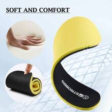 Reversible Foam Insoles Women Men Comfort Lightweight Cushion Shoe Inserts Shock Absorbing Flat Inner Soles Sneakers Running Shoes, Black, US12 - 男士:美國 11 號 + 黑色 - 查看 4