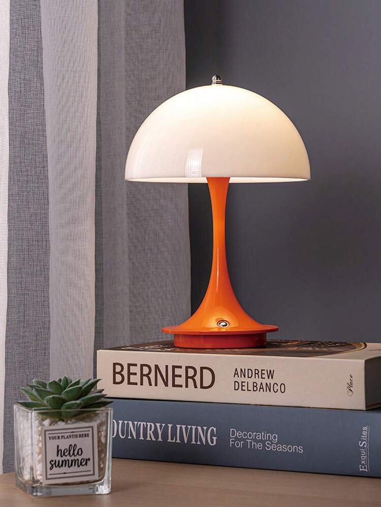 LED 橙色家居装饰台灯适用于卧室、客厅、生日礼物、餐厅、办公室装饰照明，触摸 3 种颜色灯光变化，可充电户外露营，易于携带。 - 彩色 - 查看 5