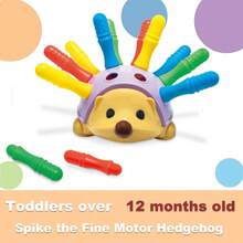 14pcs Learning Spike The Fine Motor Hedgehog, Ages 1-2 Age Fine Motor And Sensory Toy, Educational Toys For Toddlers, Kids Toys, Newborn Baby Items For Boys/Girls, Birthday/Halloween/Christmas Gifts - Màu tím hoa cà - Xem 3