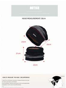 1pc Knitted Hat & Scarf Set, Winter Warm Ear Protection Women's Beanie Valentines Gift - Pink - View 5