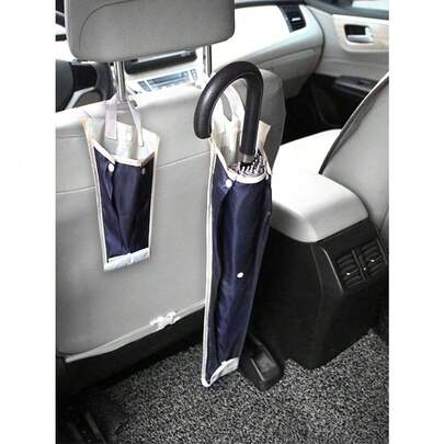 1pc Universal Fit Car Seat Back Umbrella Holder, Waterproof Polyamide Organizer With Oval Shape Storage Pouch For Neat Vehicle Interior, Convenient Access And Easy Installation, Perfect For Rainy Days And Daily Commute