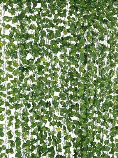 12/24pcs Silk Artificial Ivy Vine Leaves Wreath, Hanging Floral Garland For Wedding, Home, Kitchen, Garden, Office, Wall Decor, Gift, Birthday, Graduation