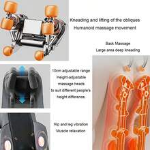 Neck & Back Massager With Heat, 10 CM Adjustable Massage Head Height, Massager Chair Pad With Deep-Kneading Nodes, Back Massager For Home Office - Black - View 3
