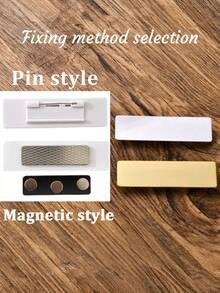 1pc Customized Engraved Magnetic Stainless Steel Name Tag Card Holder Badge For Office School Enterprise - Multicolor - View 6
