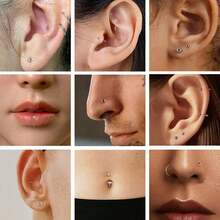 2件装透明玻璃耳环鼻环耳环固定器，适用于弯曲耳洞耳软骨耳廓耳软骨穿刺人体饰品，隐形 - 無色 - 查看 3
