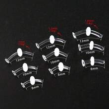 2件装透明玻璃耳环鼻环耳环固定器，适用于弯曲耳洞耳软骨耳廓耳软骨穿刺人体饰品，隐形 - 無色 - 查看 5