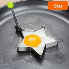 4/1pc Stainless Steel Egg Mold Set - Heart, Star, Flower, Round Shapes - Metal Breakfast Shaping Tool Set For Home Cooking