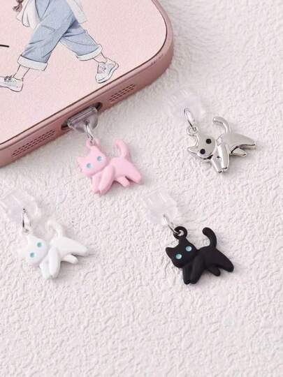 Phone Charms, Dust Plug Charms, Cartoon Mobile Phone Accessories, Cute Mini Cat Mobile Phone Dust Plugs - Multiple Colors Available, Ideal Mobile Phone Decorative Accessories, A Must-Have For Cat Lovers, Protect Your Mobile Phone Jack, Exquisite Mobile Phone Goodies, Exquisite Small Gifts For Friends