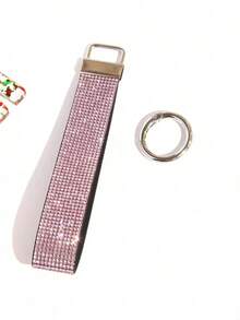 1pc Rhinestone Decor Bling Glitter Wrist Strap With Keyring Wristlet Keychain For Clutch And Key Holder Key Chain Charms Key Lanyard School Supplies Teacher Gifts Back To School Teacher Accessories - 多色 2 - 查看 6