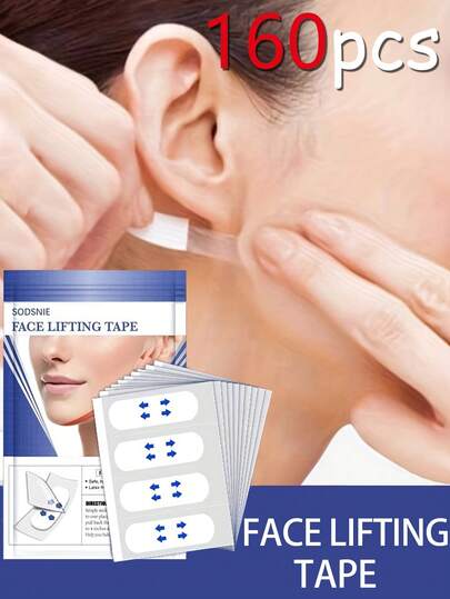 160 patchs de levage du visage, patchs de levage et de raffermissement invisibles ultra-fins, convenant pour les yeux, le menton et le cou, patchs de mise en forme transparents et imperméables, outils de levage et de soin léger du visage, convenant à tous les types de peau, convenant aux hommes et aux femmes.