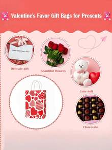 Love Valentine's Day Gift Bag, Wedding Companion Gift Kraft Paper Handbag, Mother's Day Gift Packaging Paper Bag, Love Gift Bag, Gift Storage Bag, Valentine's Day Love Romantic Bag - Multicolor - View 2
