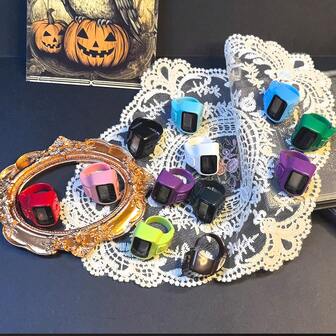 1pc/3pcs/6pcs New Manual Electronic Counter Ring, Colorful Decoration People Flow Counter