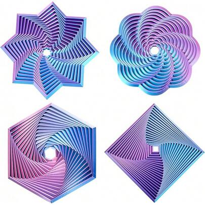 Đồ chơi Fidget in 3D, Thiết kế xoắn ốc lục giác Fractal, Đồ chơi giảm căng thẳng giác quan, Nhiều màu sắc, Món quà tuyệt vời cho ngày lễ, Giáng sinh, Sinh nhật (Màu tím nhạt)