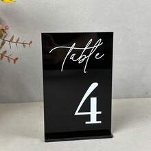 金色亚克力镜面数字桌牌，12*18厘米婚礼桌号，带支架 - 彩色 - 查看 27