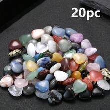 Conjunto de Cristais Naturais e Pedras de Cura a Granel, Presentes de Corações de Gemas, Pedras Preciosas, Corações de Cristal, Pedras Polidas de Bolso, Pedras de Chakra, Ametista, Quartzo Rosa, Reiki, Presentes de Natal para Mulheres e Homens 1,5 cm