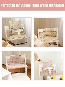 Baby Stokke Tripp Trapp Classic Kissen, leicht zu reinigen, wasserdicht, weiches Sitzkissen für Babys, Dinosaurier und Einhorn Motiv, Zubehör für Hochstuhl Tripp Trapp - Verschiedenfarbig - Übersicht 3