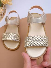 Fashionable Gold Flat Sandals, Suitable For Parents And Children, Perfect For Holiday Parties - Gold - View 2