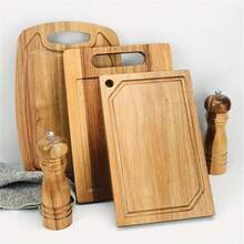 Heavy-Duty Acacia Cutting Board - Kitchen Cutting Board With Handle, Suitable For Chefs, Used For Cutting Meat, Vegetables, And Cheese, With Juice Trough - Easy To Clean Surface, Suitable For Households, Dormitories, And Restaurants - Perfect Gift For Chefs (Mother's Day, Easter) - Durable And Hygienic Preparation Surface, Suitable For Food Preparation, Elegant Design, Sturdy Structure, Multi-Functional Accessories, Suitable For Home Chefs