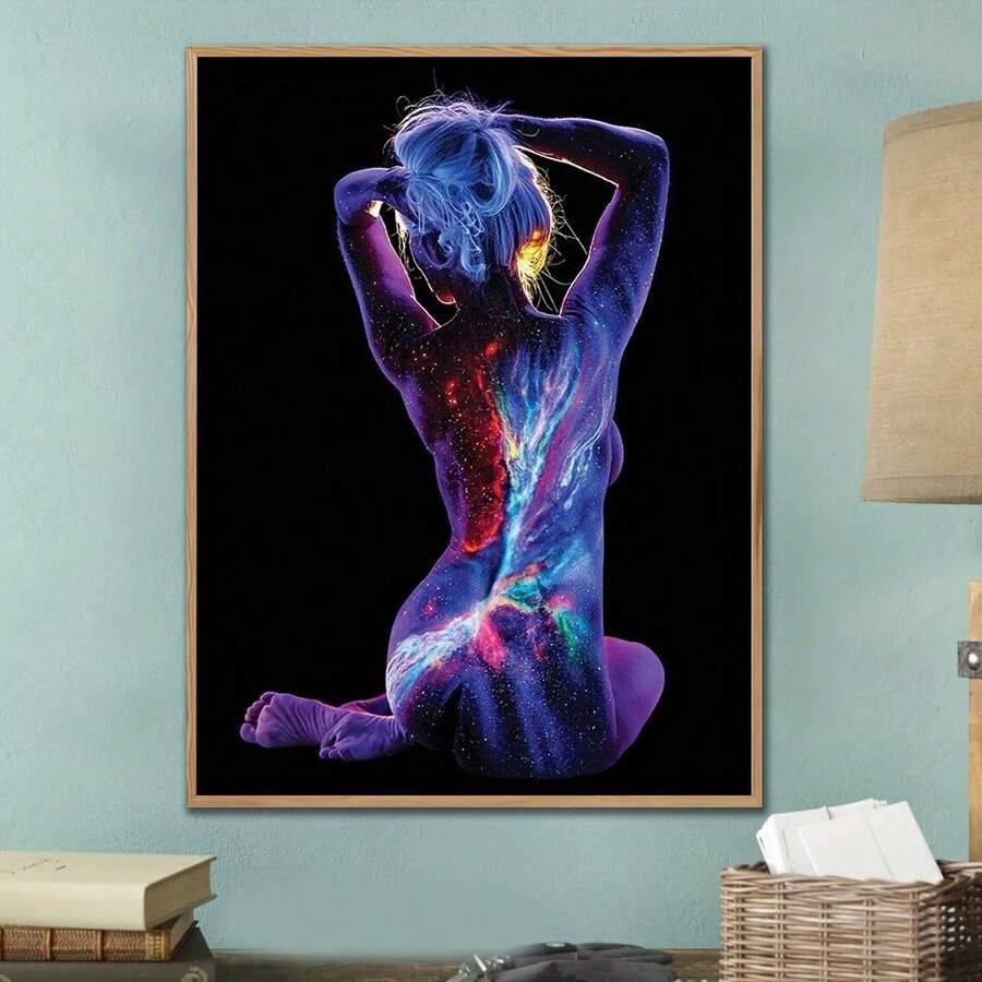 1 pezzo cartellone su tela con gatto divertente incorniciato, dipinto ad olio, decorazione da parete, adatto per la decorazione della casa, soggiorno, camera da letto, ufficio e caffè