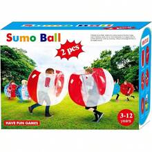 SUNSHINE-MALL - Bolas inflables de sumo (2 unidades, 36 pulgadas) - rojo+rojo - Ver 13