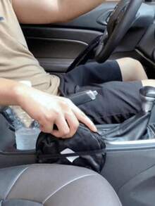 1 Stück kompakter schwarzer zusammenklappbarer Auto-Mülleimer - auslaufsicher, strapazierfähiger Mülleimer aus Oxford-Gewebe mit einfachem Aufhängesystem für Auto, Camping, Picknick und Büronutzung, Auto-Mülleimer