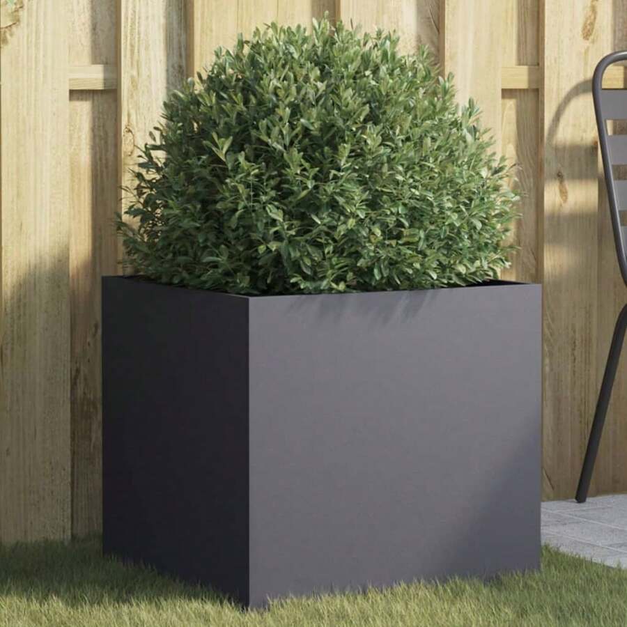 vidaXL Pflanzkübel Anthrazit 49x47x46 Cm Stahl - Grey - View 1