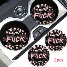 2 pezzi Sottobicchieri portabicchieri per auto, antishock, universali, di moda, accessori per interni auto, regalo per feste