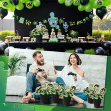DSoulchen 6 Sets 84 Pcs Video Game Party Centerpieces Decorations Video Game Themed Table Toppers With Box Gaming Level Up Cutouts And Sticks For Shower Party Birthday Decor Green - như hình ảnh - Xem 6