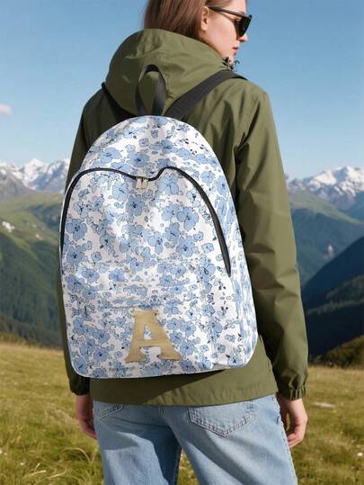 多功能时尚日常包，轻便旅行包，带多个口袋，大容量简约背包，方便学生、旅行、商务、通勤、购物、办公室、约会、户外、学校、笔记本电脑隔层