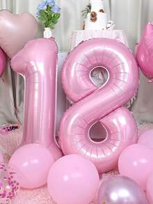 2件 32英吋粉色數字氣球，適用於生日派對、生日慶祝裝飾、儀式、週年紀念、派對裝飾、嬰兒洗禮、拍照、家庭聚會、新年 - 彩色 - 查看 3