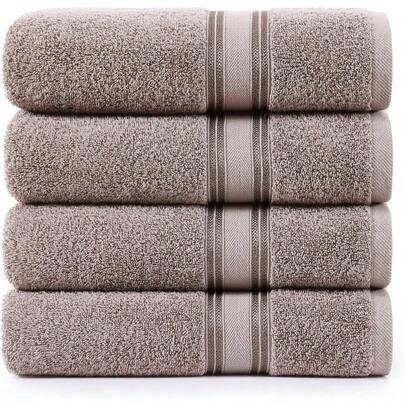 NYLANE LINEN uego de 4 Toallas de baño 100% algo 71 x 137  Toallas de baño de algo Mercerizado sin torsion Secado rapido Muy Suaves y orntes Minima Pelusa despues de 3 LavadosKids Bath Towels