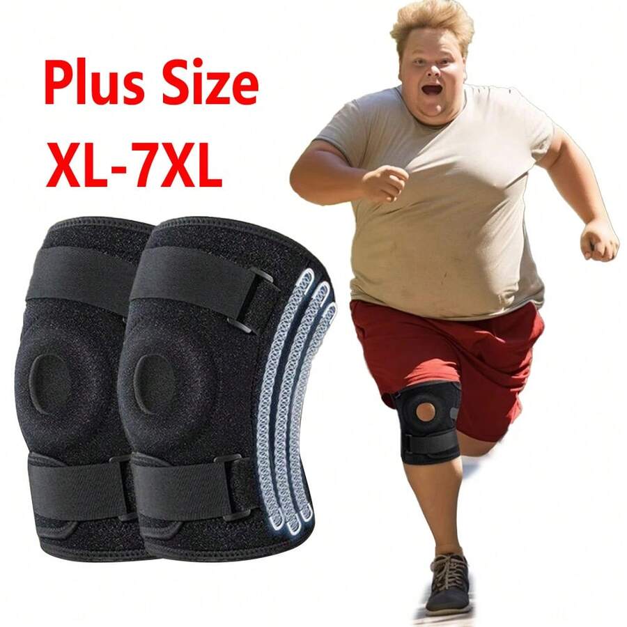 1 pieza Rodillera extra grande ajustable para mujeres y hombres de talla grande - Negro - Ver 1