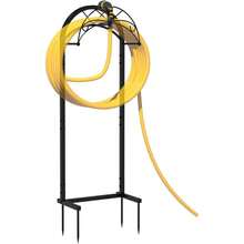 Garden Hose Holder, Hose Holders For Outside, Garden Hose Holder Freestanding With 4 Spikes, Detachable Water Hose Holders, Heavy Duty Hose Hanger For Outside Yard Lawn, Black - 黑色 - 查看 8