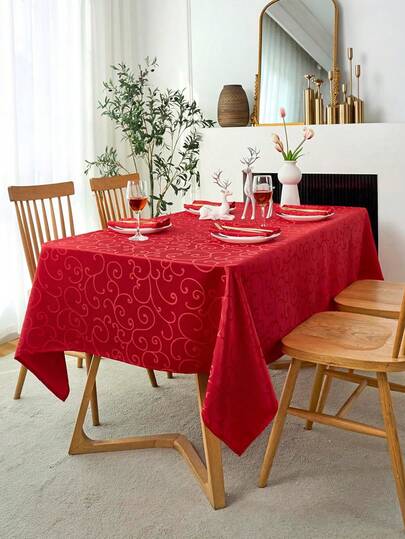 1 pieza Mantel de satén jacquard con estampado floral, tela decorativa cuadrada lujosa para el hogar, la cocina, la mesa de comedor, el armario de noche, adecuada para la cocina/comedor/fiesta
