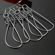 Stainless Steel Bait Fish Lock With Hook, 5-Piece Set Of Essential Fishing Tools, Anti-Slip And Anti-Running Fishing Equipment, Multi-Function Wheeled Fish Buckle With Ground-Inserted Maw Fish Lock.