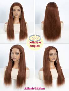 QVR QUEEN VIRGIN REMY QVR 100%真人发5x5蕾丝前直发假发，自然发际线，透明蕾丝闭合假发，预先拔毛，无需胶水 - 紫紅色 - 查看 12