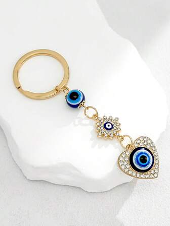 Blue Eye Keychain, Unisex Creative Devil's Eye Guardian Keychain, Cute Bag Pendant, Ideal Gift For Girlfriend/Boyfriend On Anniversary, Valentine's Day, Fashionable Key Chain Accessory Christmas