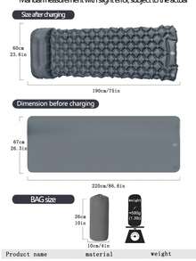 1 Stück Bestseller Breit-Aufblasbare Matratze, tragbare Camping Aufblasbare Matte, Outdoor Fußpedal Aufblasbare Matte, Outdoor Zelt Matratze