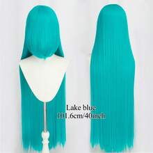Tóc giả dài 40 inch thẳng nhiều màu sắc có mái dài Tóc giả tổng hợp màu đỏ xanh tím vàng đen tóc giả hóa trang Anime cho tiệc hóa trang Halloween 1 cái - Nhiều màu - Xem 17