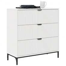 vidaXL Sideboard Mit Schubladen Weiß 79,5 X 33 X 82 Cm Holzwerkstoff - Weiss - Übersicht 3