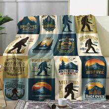 Deep Forest Theme, Bigfoot And Forest, Elk, Bear Patterns,Super Soft Flannel Printed  Blanket,As Birthday Gifts, Family, Wedding, Souvenir Blankets, Polyester Blankets Suitable For All Seasons, Washable, Machine Washable, Lightweight, Breathable, Comfortable, Warm, Unique, 280gsm For Him, Her Personalized Ideal Gifts For Her, Him, Family, Boyfriend, Girlfriend, Father, Family, Mother, Lover, Daughter, Son, Grandfather, Grandmother, Friend, Classmate, Pet.    Perfect Nap, Camping, Travel, Home, Daily Life, Office Decoration, Birthday, Anniversary, Valentine's Day, Thanksgiving, Christmas, Halloween, Mother's Day, Father's Day, Wedding, New Year Gifts ,Sofa,Bed,Car,Bedroom,Living Room,Office,  Outdoor Camping, Beach,Wall Decoration - 多色18 - 查看 3