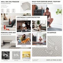 AIRHOP 18 Tiles Gym Floor, EVA Foam Puzzle Gym, High-Density Interlocking Foam Floor Tiles Home Gym, Workout Garage Kitchen Flooring - 黑色 - 查看 2