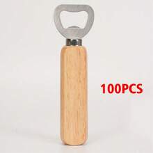 Customized Text/Logo Wooden Bottle Opener, Personalized Wedding Gift And Party Favor, Groomsman/Bridesmaid Gift, Father's Day Gift For Dad, Stainless Steel And Wood Kitchen Tool