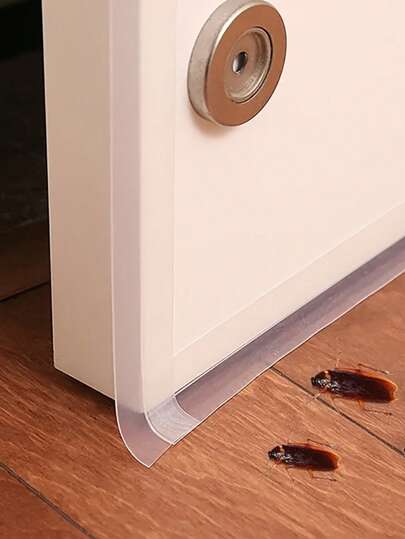 5 Packs [5 Meters/196 Inches] No-Drill Self-Adhesive Door Bottom Sealing Strips (With 3m Adhesive), Upgraded Thickened Rubber Dustproof Strips, Effectively Blocking Light, Dust, Noise And Water Stains. Suitable For Bathrooms, Bedrooms, Kitchens, Basements, Etc. Can Be Cut To Length As Needed. An Home Improvement Product.