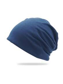 1 Stück Unisex einfarbige Beanie, doppellagige dünne modische Schirmmütze, geeignet für den täglichen Gebrauch/Sport, Frauen können sie auch als Mütze nach der Entbindung verwenden