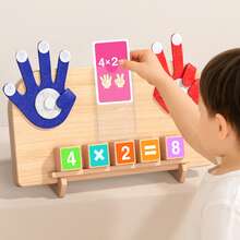 The Latest Wooden Arithmetic Learning Board For Children Over 3 Years Old - Teaching Toys With Number Blocks And Math Operation Cards, Interactive Addition And Subtraction Cognitive Tools, Early Use. - Red and Blue (1pcs) - View 7