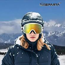 OUTDOOR SPARTA Gafas de esqu para hombres, gafas de esqu para mujeres antiniebla gafas de esqu ultravioleta para hombres y mujeres adultos - 4. Borde blanco, espejo de lente completa dorado - Ver 8