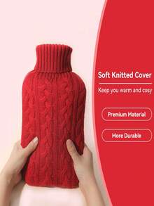 Hot Water Bottle With Knitted Cover, 2L Hot Water Bag For Hot And Cold Compress, Hand Feet Warmer, Ideal For Menstrual Cramps, Neck And Shoulder Pain Relief