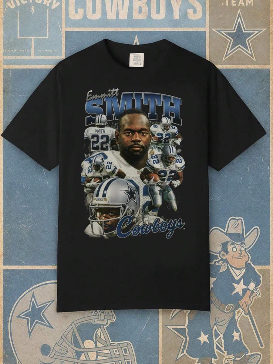 Emmitt Smith Bootleg Tee _ Vintage 90s Style Dallas Football Shirt ...