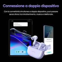 Realme Fones de Ouvido Sem Fio Buds T310, 96 Horas de Reprodução, Cancelamento de Ruído Ativo de 46dB, Áudio Espacial 360°, Controle Tátil, Resistente a Suor e Latência Ultra Baixa de 45ms para Esportes e Games, com Suporte para Atualização OTA - Roxo - Visão 6